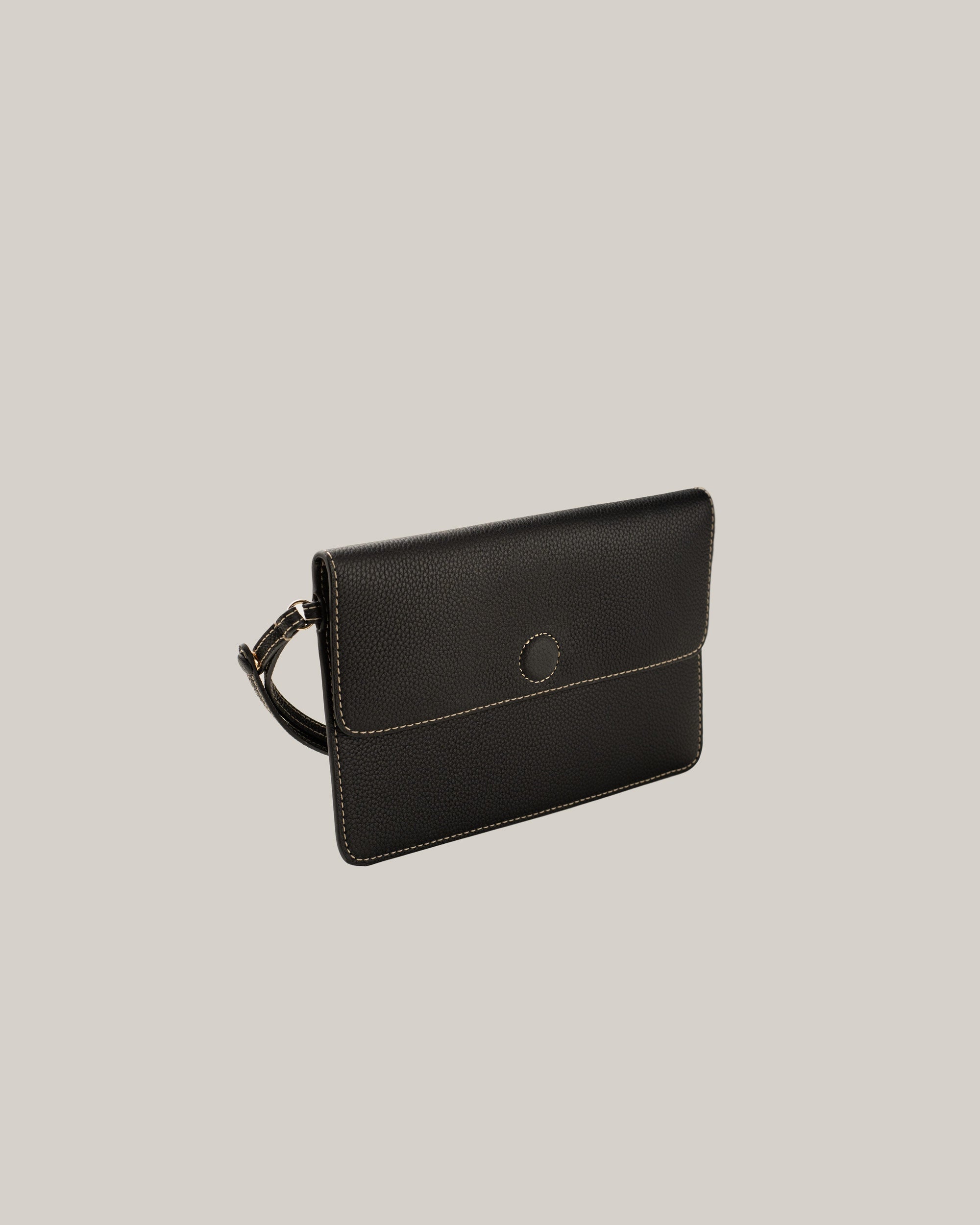 Full-Grain Leather Pouch - Obsidian Black