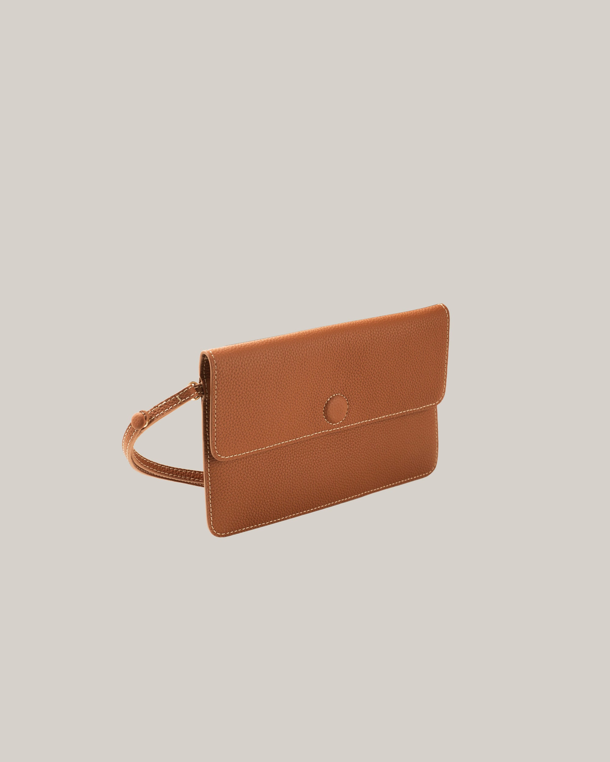 Full-Grain Leather Pouch - Chestnut Brown