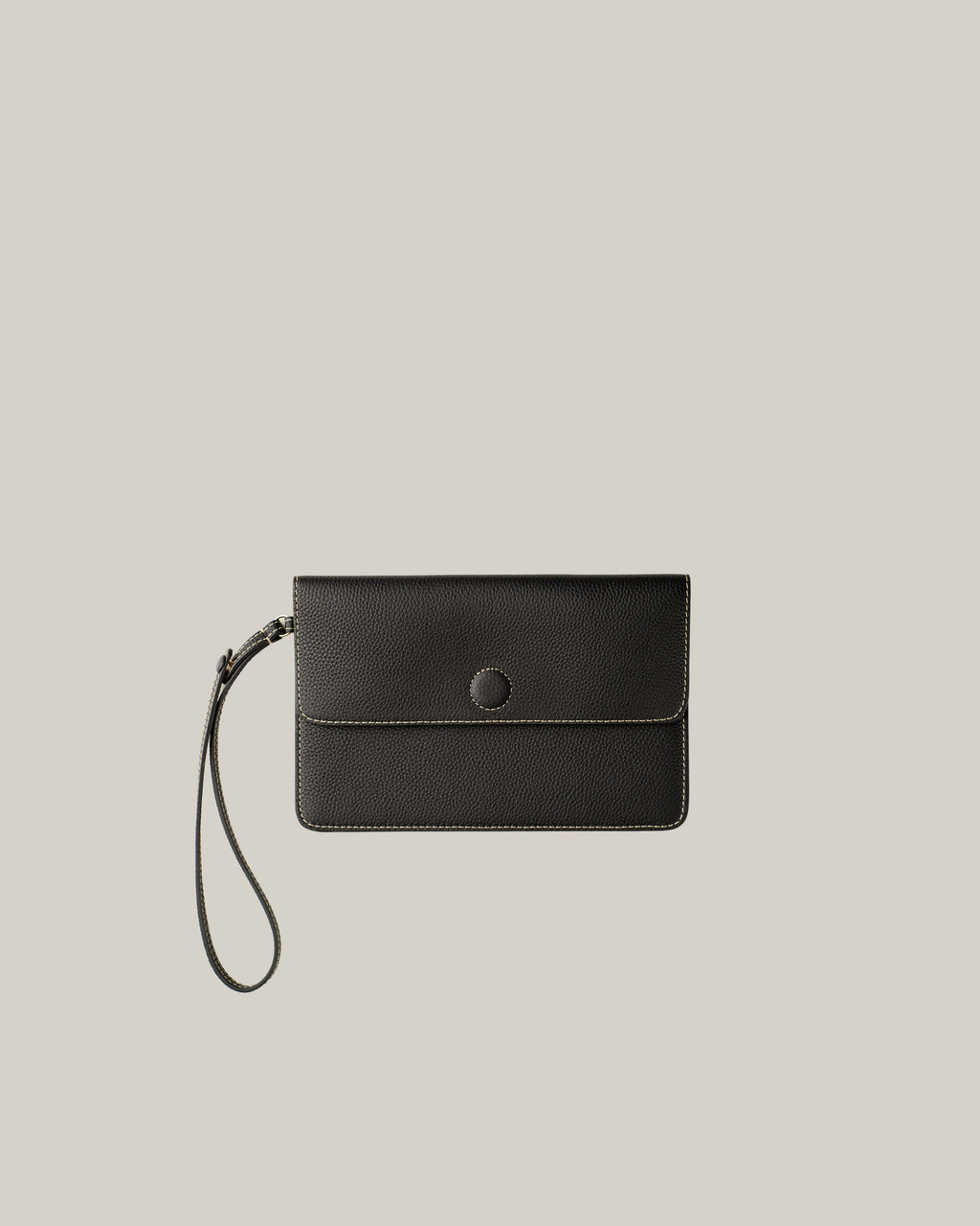 Full-Grain Leather Pouch - Obsidian Black