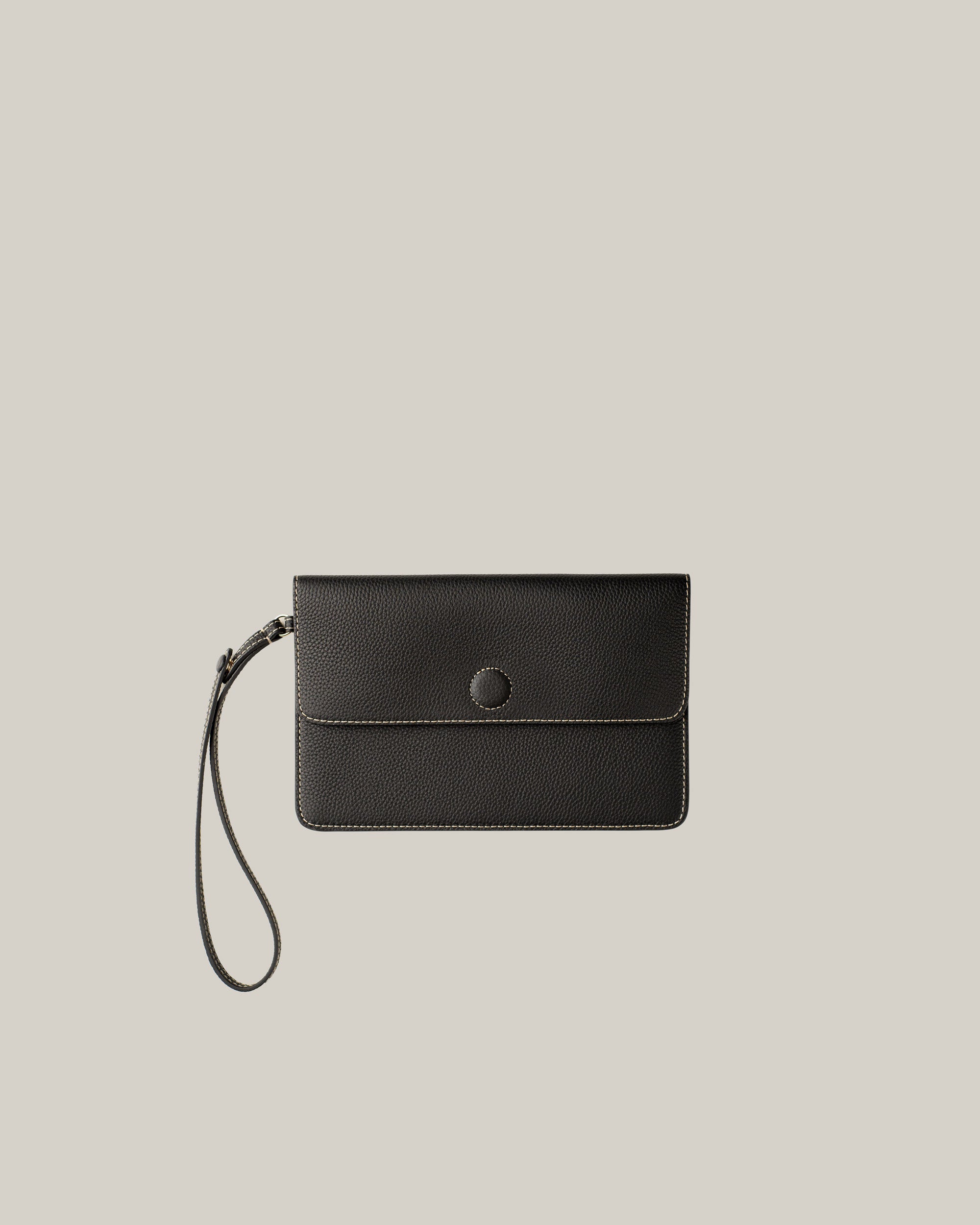 Full-Grain Leather Pouch - Obsidian Black